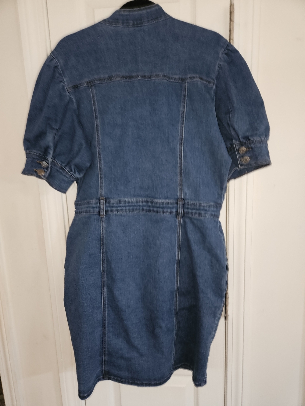 NY&C Co. Puff Sleeve Denim Dress Sz XL - Picture 6 of 14